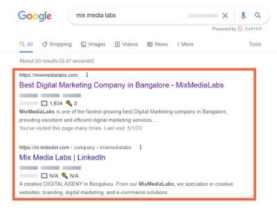 MixMediaLabs - Organic Search Results